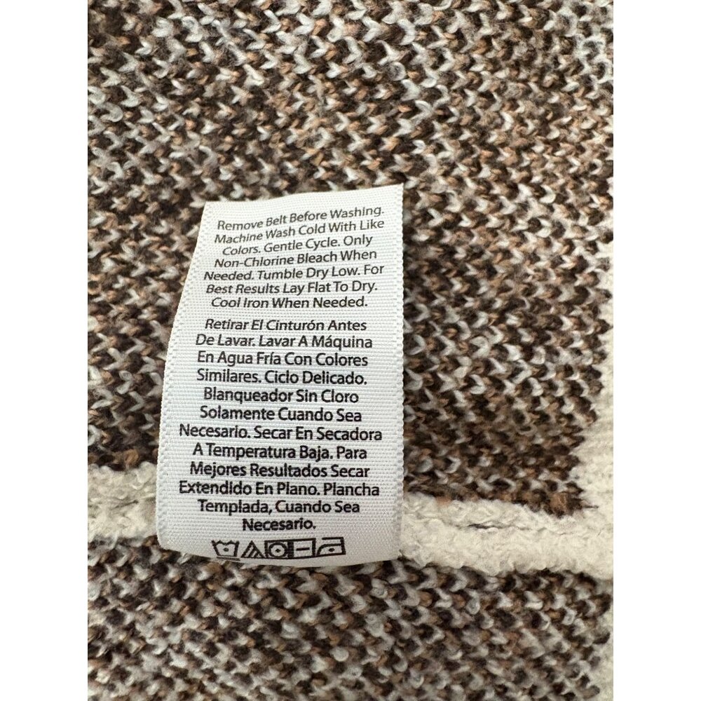 Leopard Print Open Front Belted Knit Cardigan Womens Size Medium Time & Tru - Picture 8 of 12